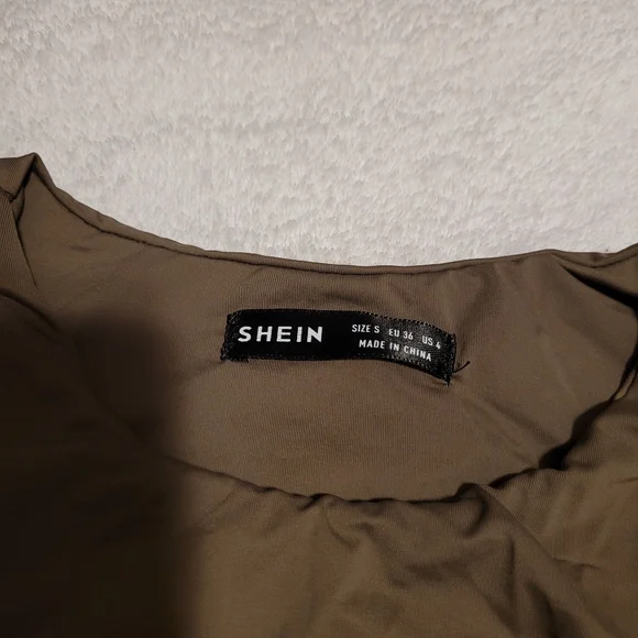 Shein Navy Green Bodysuit Bodycon Sleeveless Jumpsuit Women's Size S Small Top - Picture 2 of 4